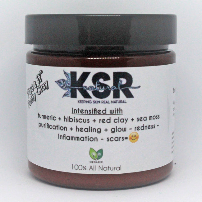 KSR Natural Purifying Clay Mask 'Face it' Container, a view of the inside, it has a golden tone.